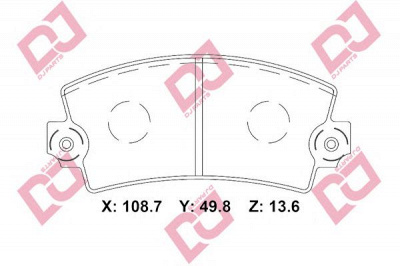 DJ PARTS bp2282 -  Комплект тормозных колодок, дисковый тормоз